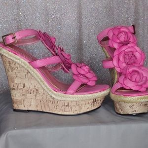 Women's pink wedge sandle